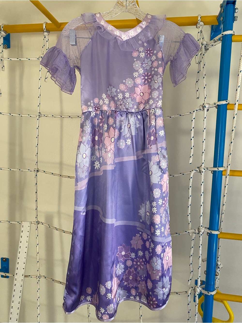 Disney Encanto Isabela Costume Dress Girls Purple Floral Halloween Dress Up